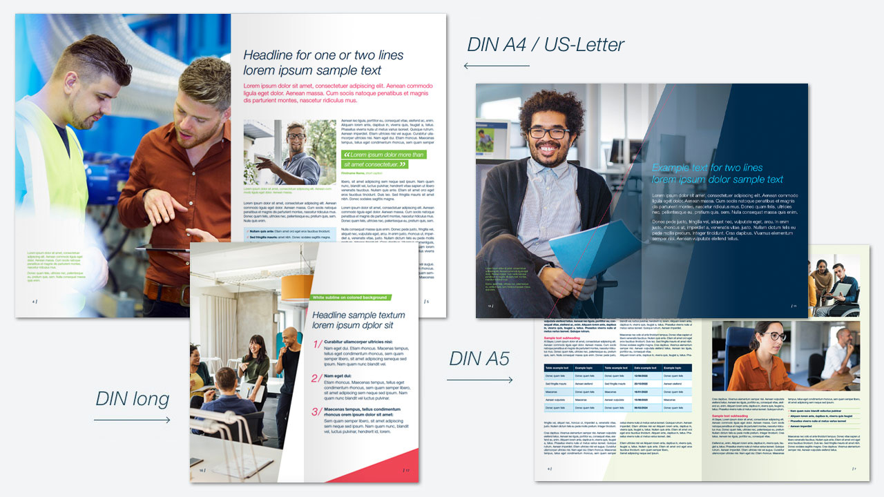Examples of brochure inside pages