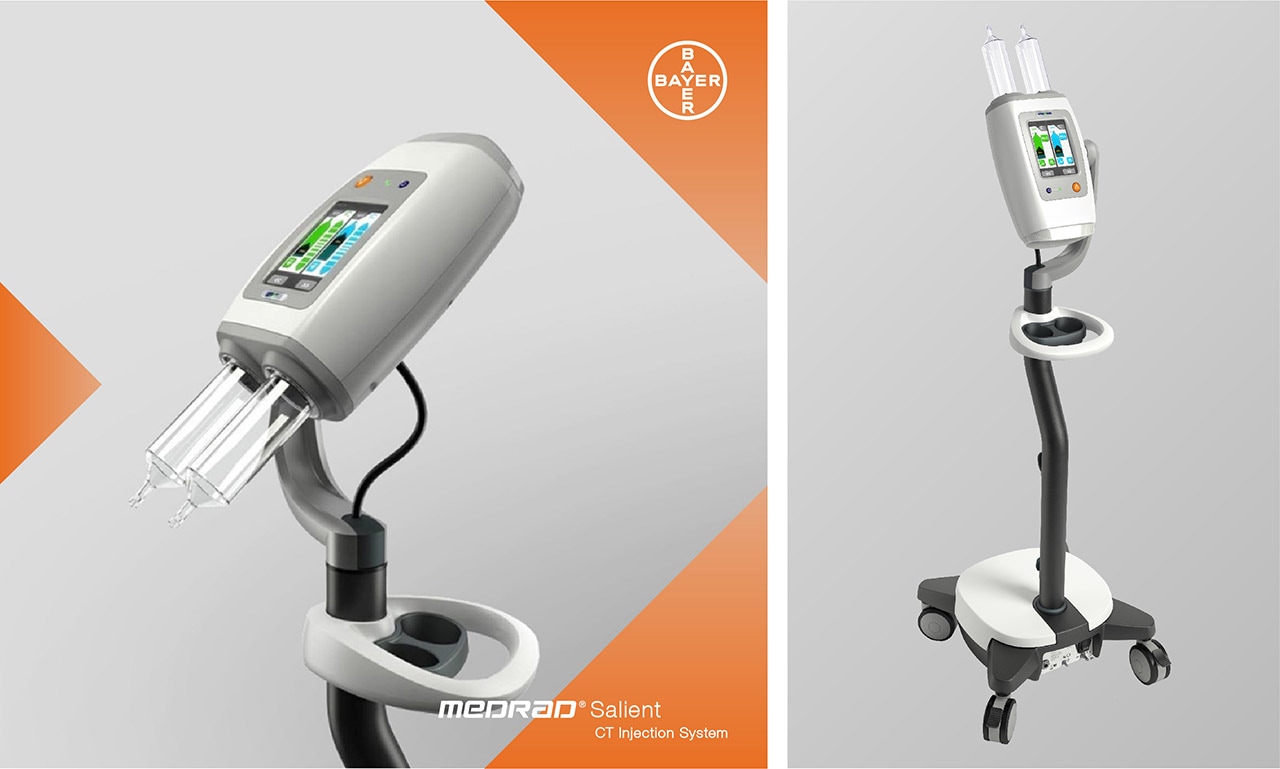 A Radiology device in the Value range:  The MEDRAD Salient Injector. The device adopts softer rounder shapes in addition to less visual detail and complexity.