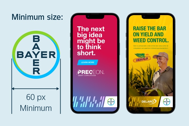 The minimum size of the Bayer Cross that may be used is 60 px.