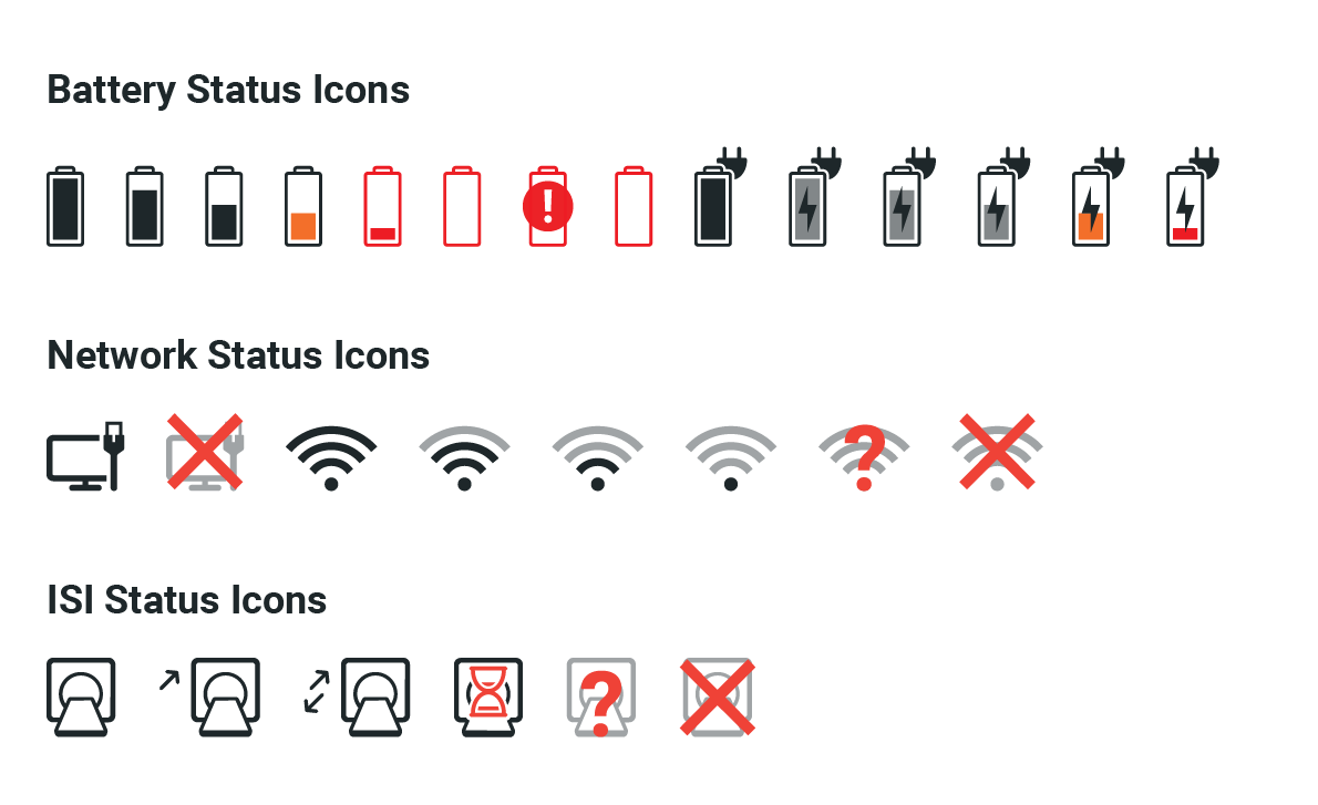 Status icons that follow a similar style, visual weighting, and color hierarchy.