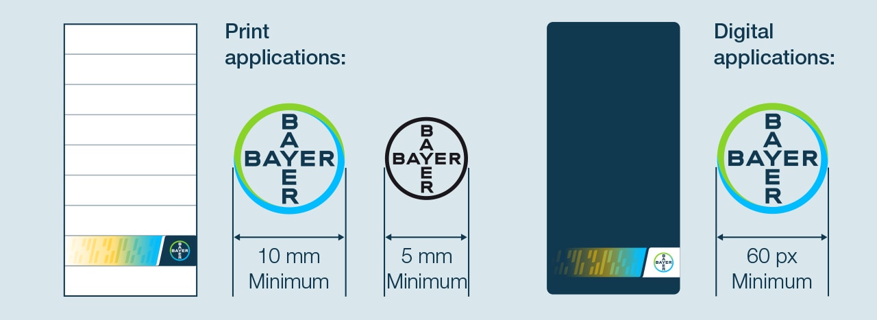 Minimum diameter of Bayer Cross in print and digital applications