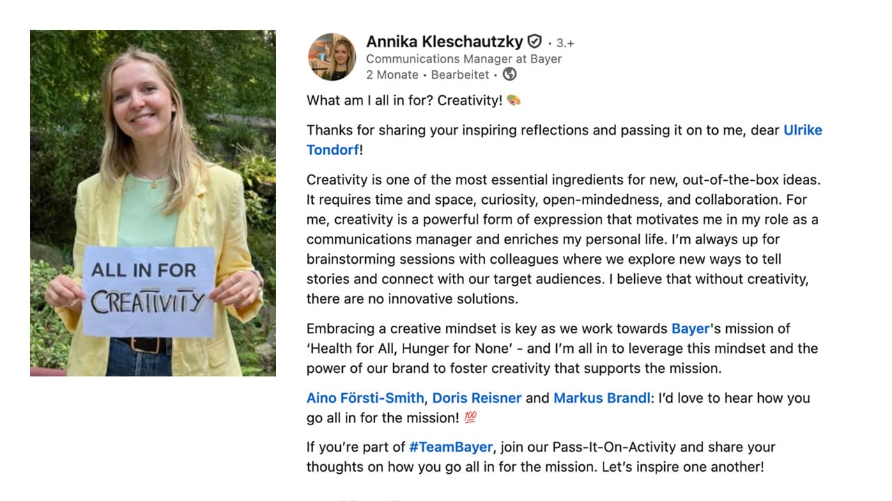 LinkedIn post Annika