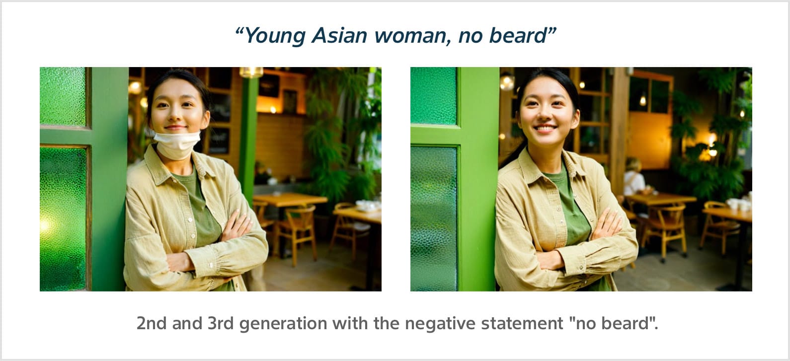 Young Asian woman, no beard