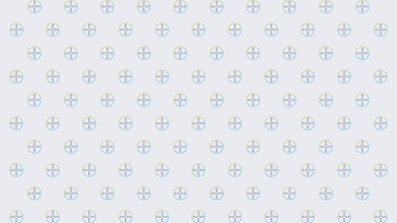 A grid of repeating logos featuring the text "Bayer" inside blue and green circular shapes on a light background.