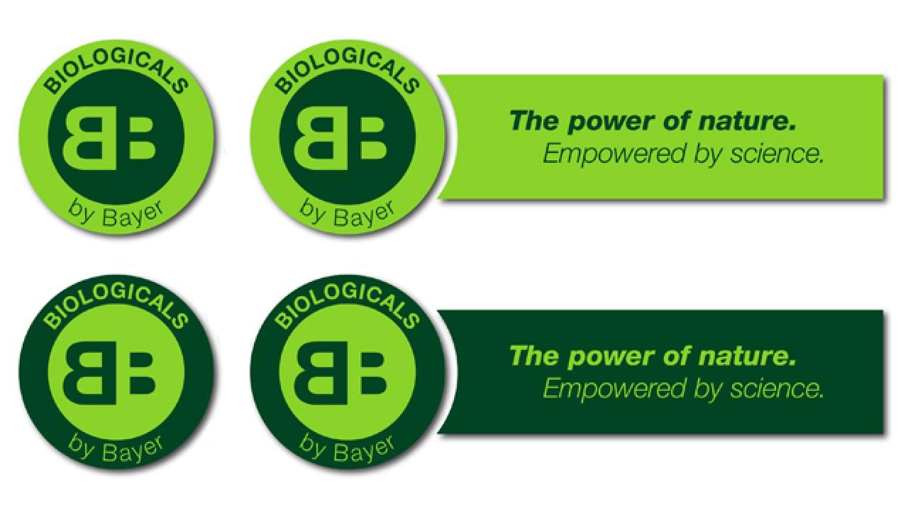 Bayer Biologicals logos in green and dark green with the text "The power of nature. Empowered by science.