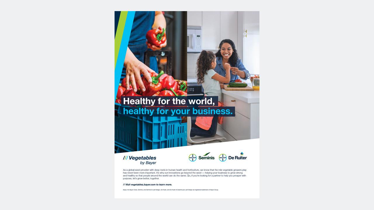 Advertisement for Vegetables by Bayer, DIN A4 portrait