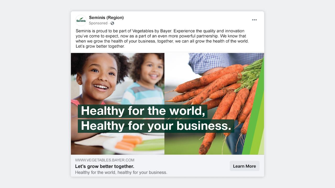 Social Media Post for Seminis, Facebook