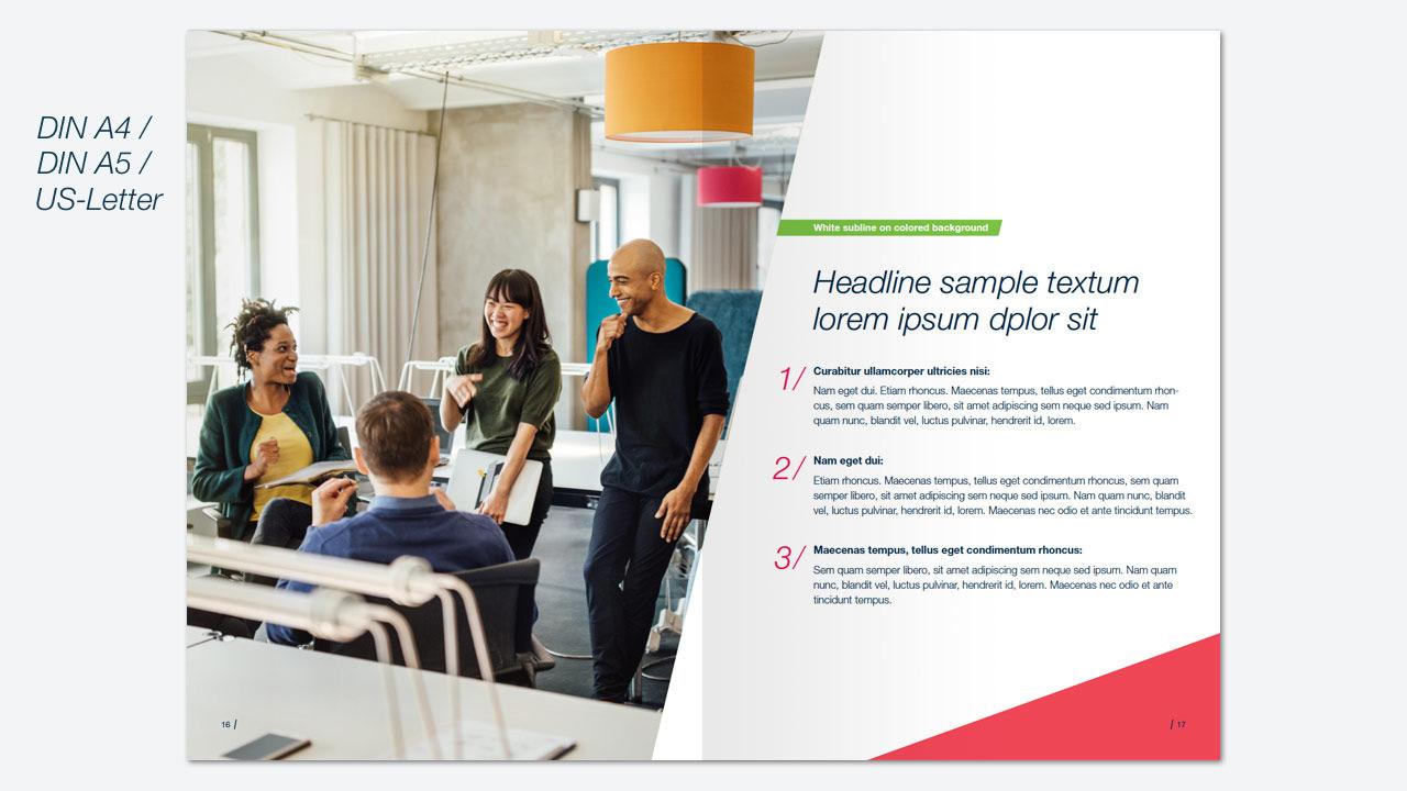 Examples of brochure inside pages