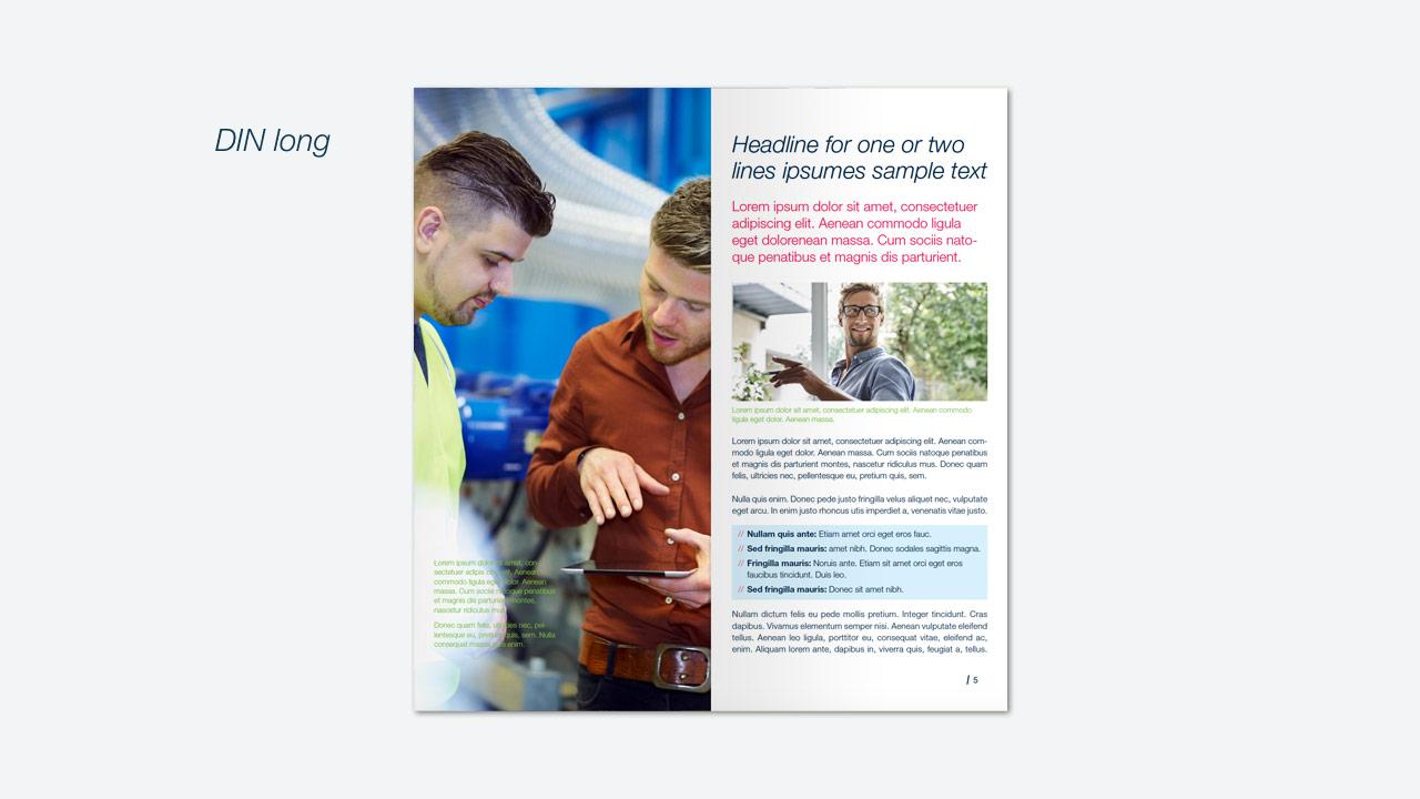 Examples of brochure inside pages