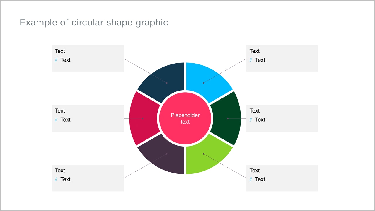 Pyramid charts and circular shapes