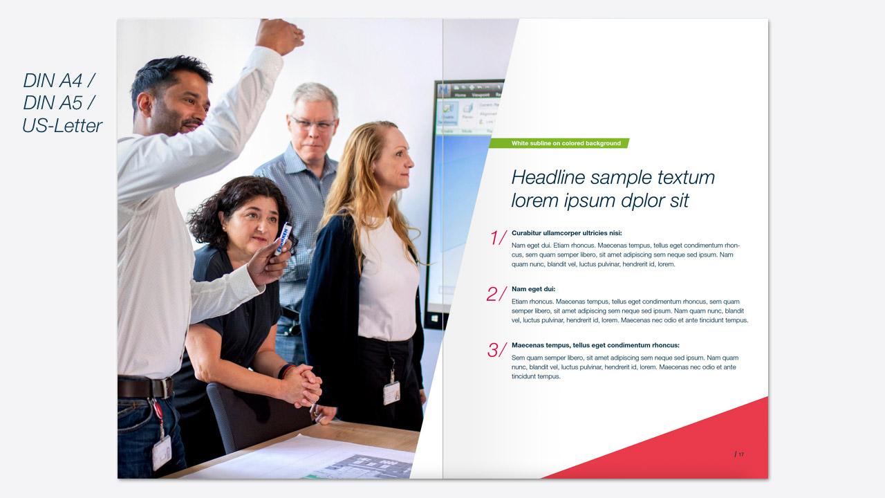 Examples of brochure inside page templates