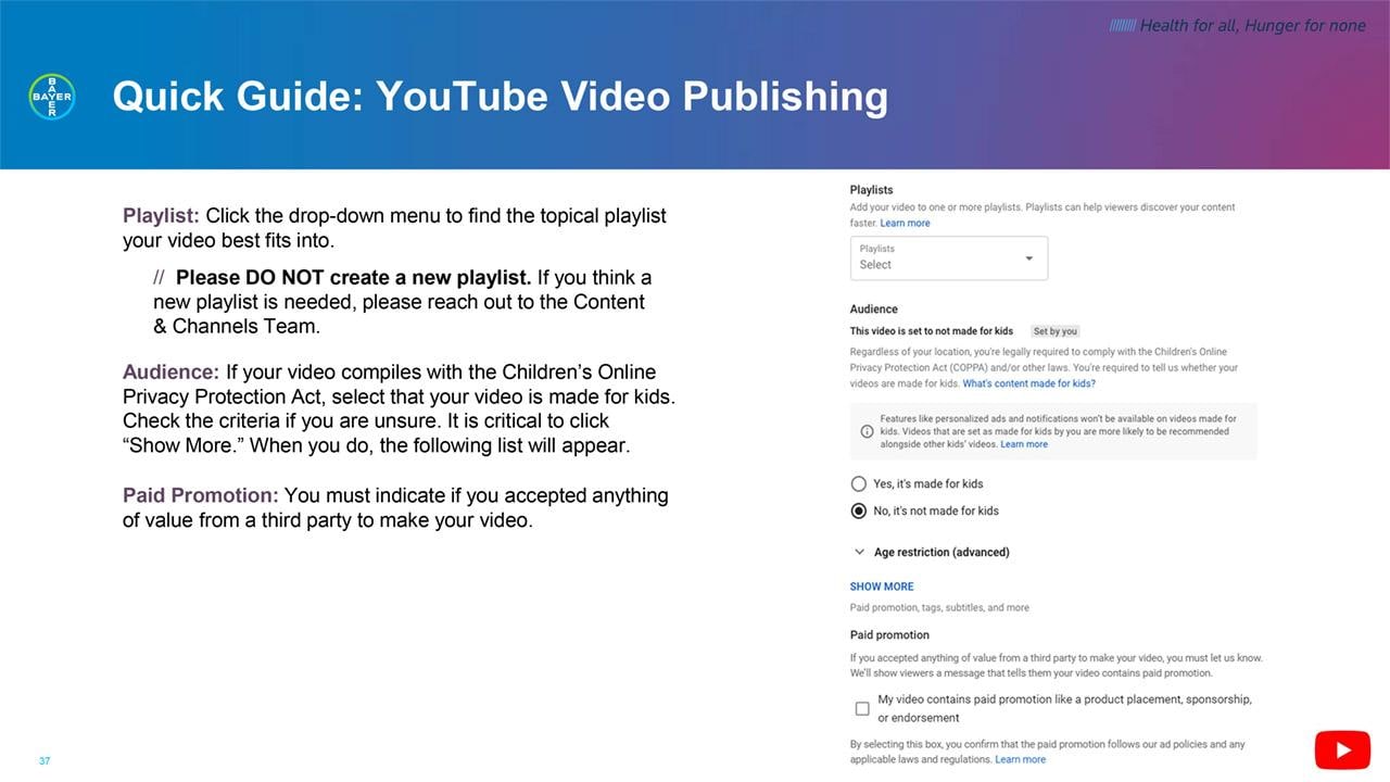 Quick Guide: YouTube Video Publishing