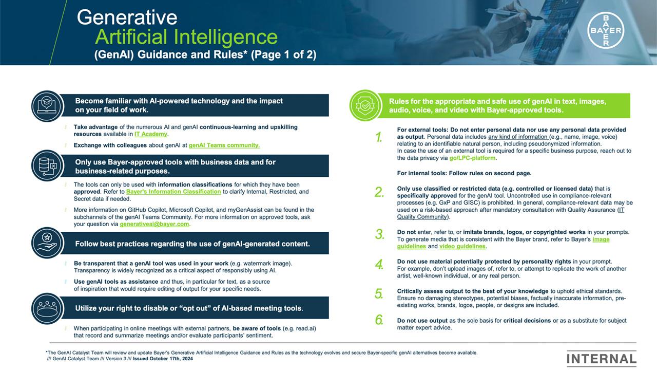 Bayer GenAI Guidelines & Rules