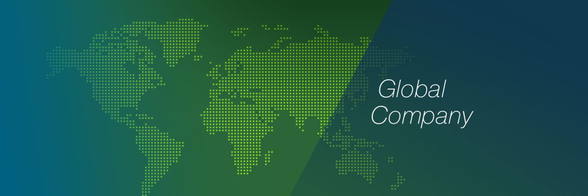World map with text "Global Company"