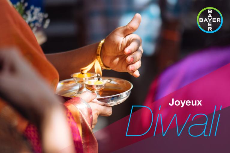 Joyeux Diwali, Candlelight protected by one hand