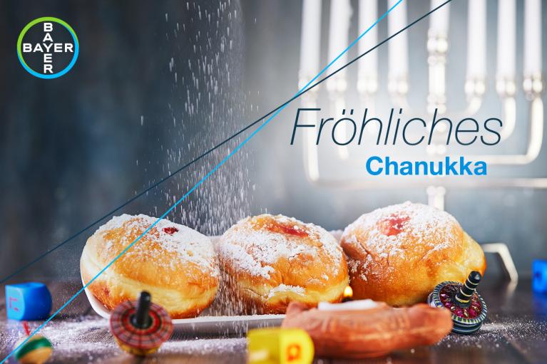 Fröhliches Chanukka, 3 donuts