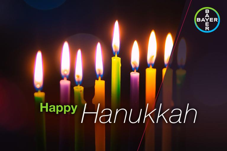 Happy Hanukkah, burning candles