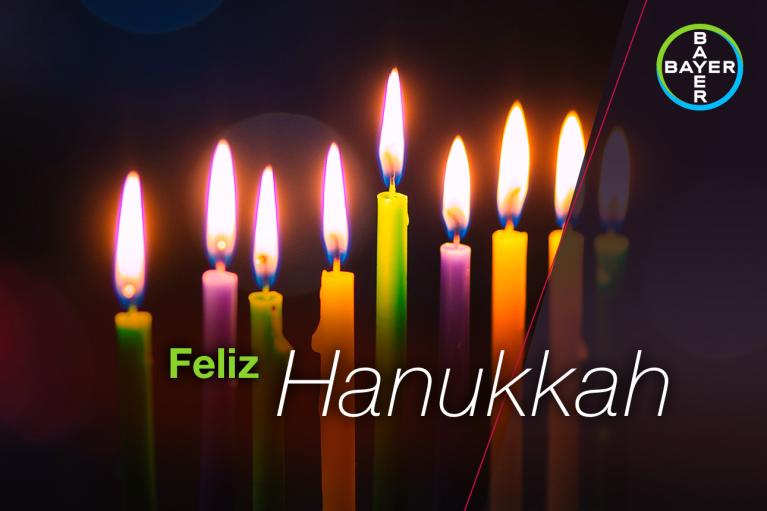 Feliz Hanukkah, burning candles