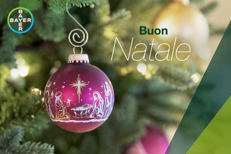 Buon Natale, Christmas ball with nativity scene