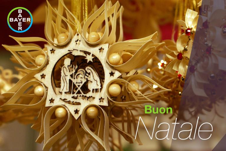 Buon Natale, star with nativity motif