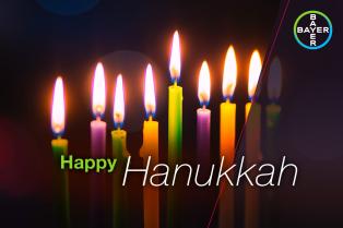 Happy Hanukkah, burning candles